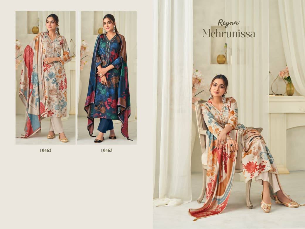  MEHRUNISSA By Reyna 10462 To 10463 Series Beautiful Festive Suits Colorful Stylish Fancy Casual Wear SUPERIOR COTTON DIGITAL Dresses At Wholesale Price
